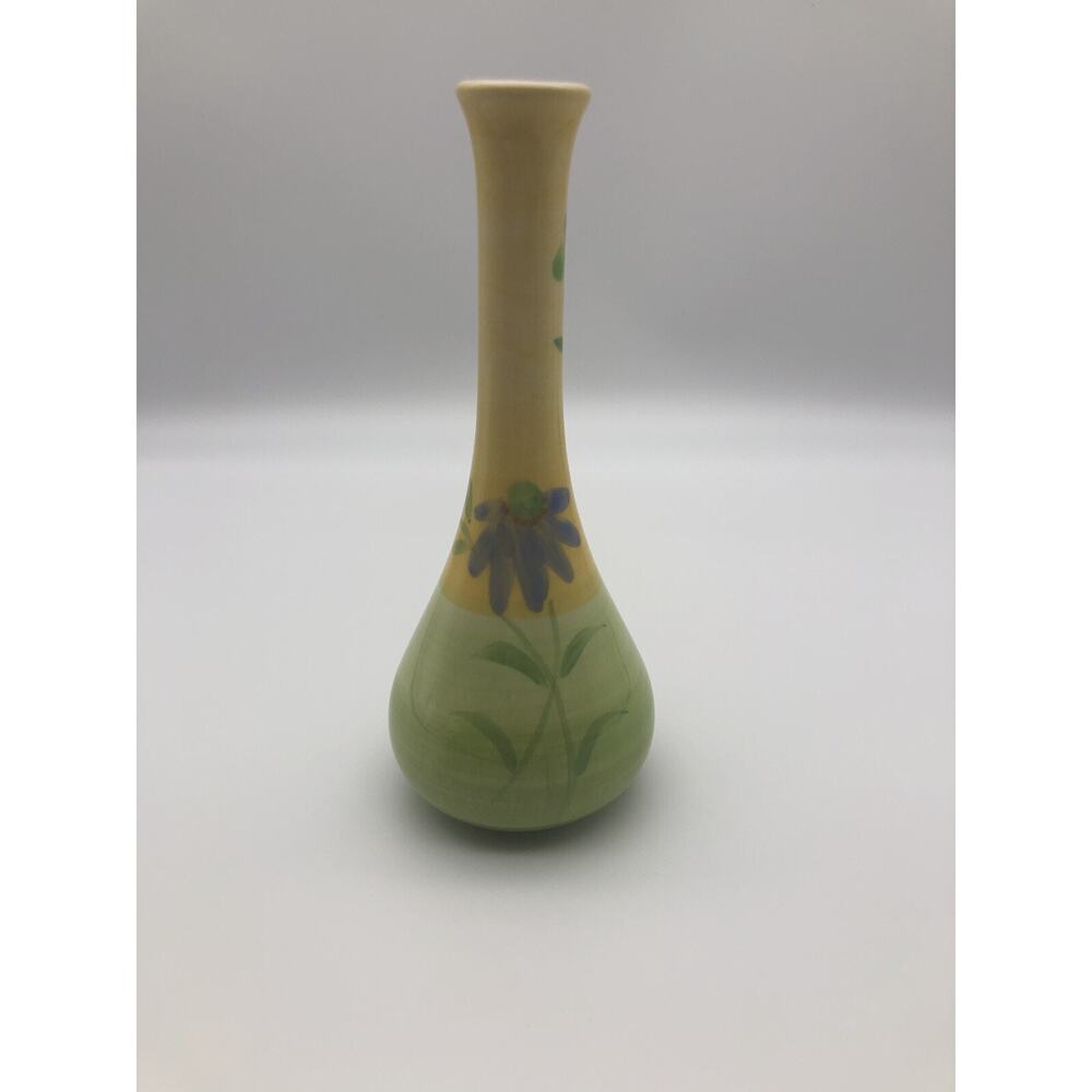 Flower vase by Herman Dodge & son, inc. Green/yellow- 6.5”x1”